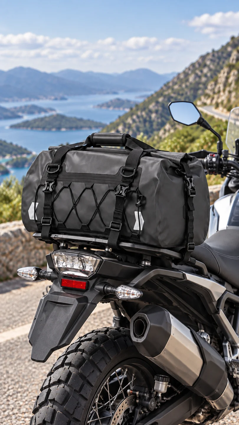 Roll-top touring duffel — product detail panel 2