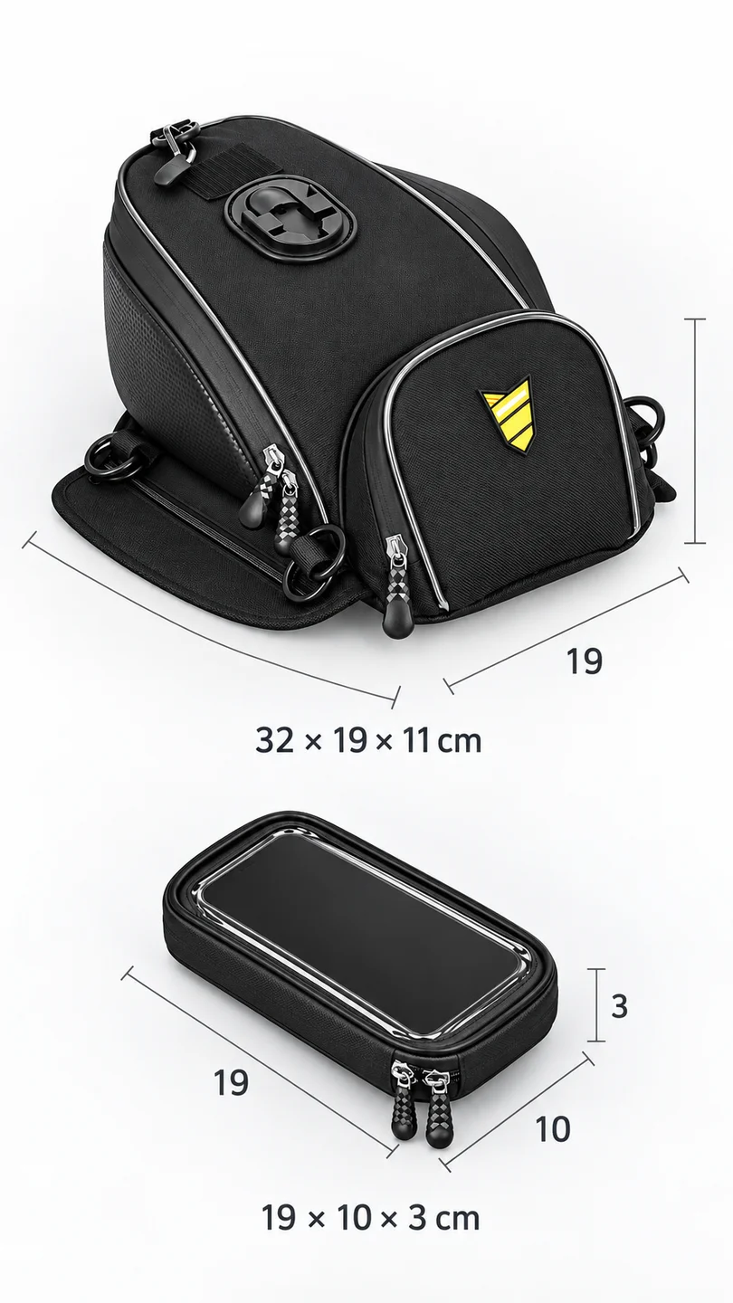 Tank bag with phone pouch — product detail panel 4