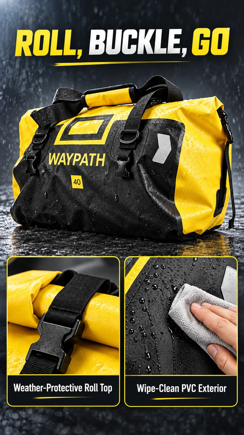 PVC adventure tail duffel — product detail panel 2