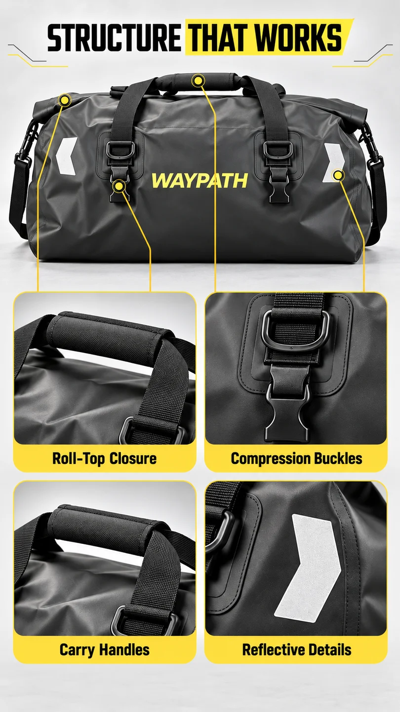 PVC adventure tail duffel — product detail panel 3