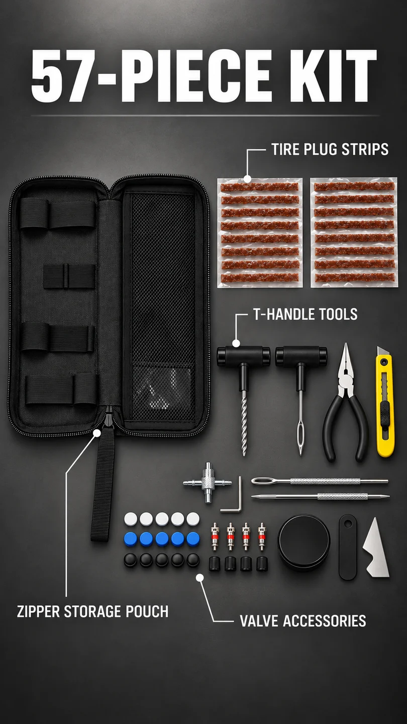 57-piece tubeless repair kit — product detail panel 4