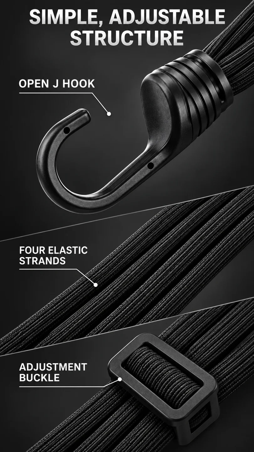 Black dual-hook helmet strap — product detail panel 3