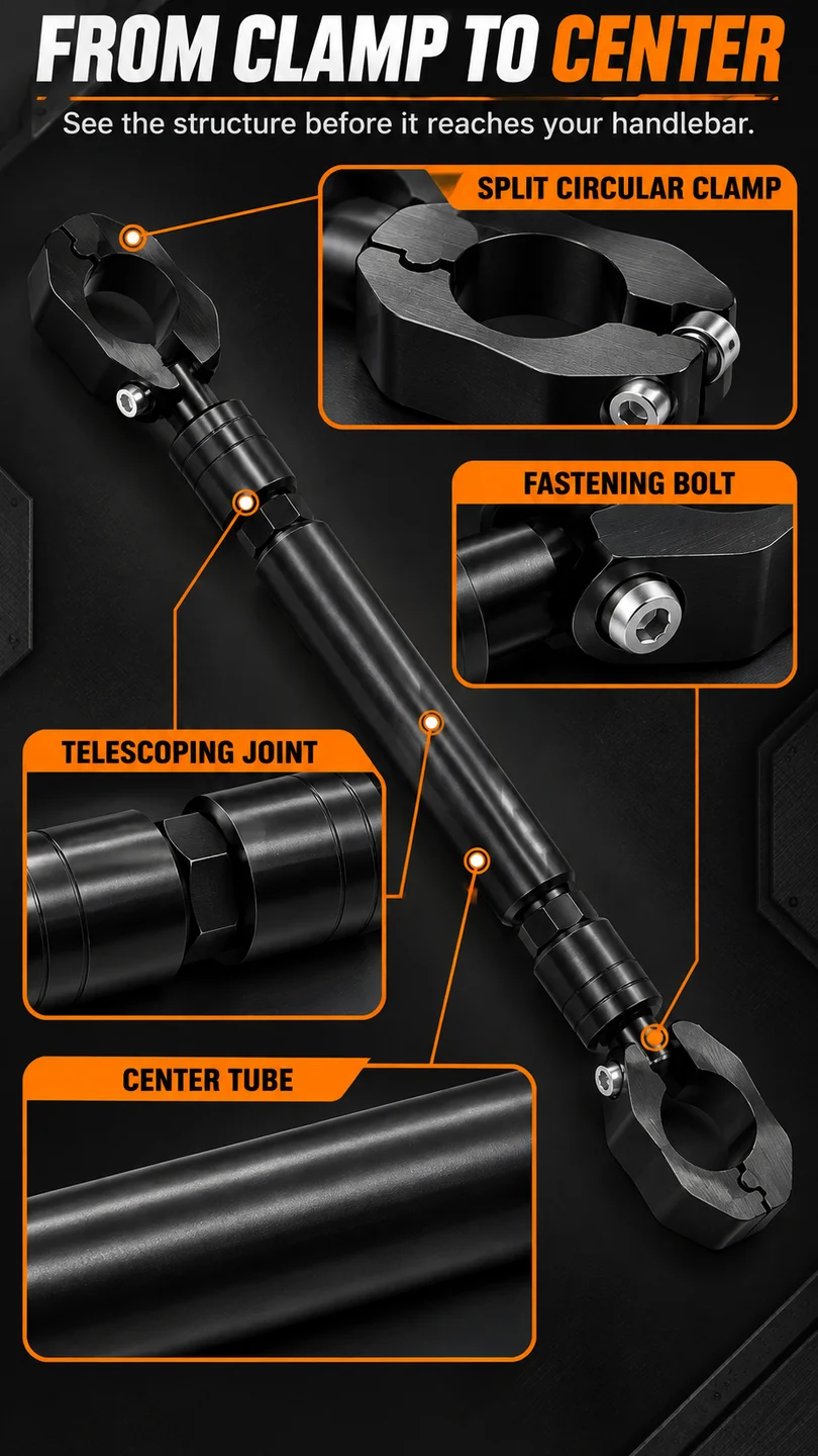 Adjustable handlebar brace — product detail panel 3