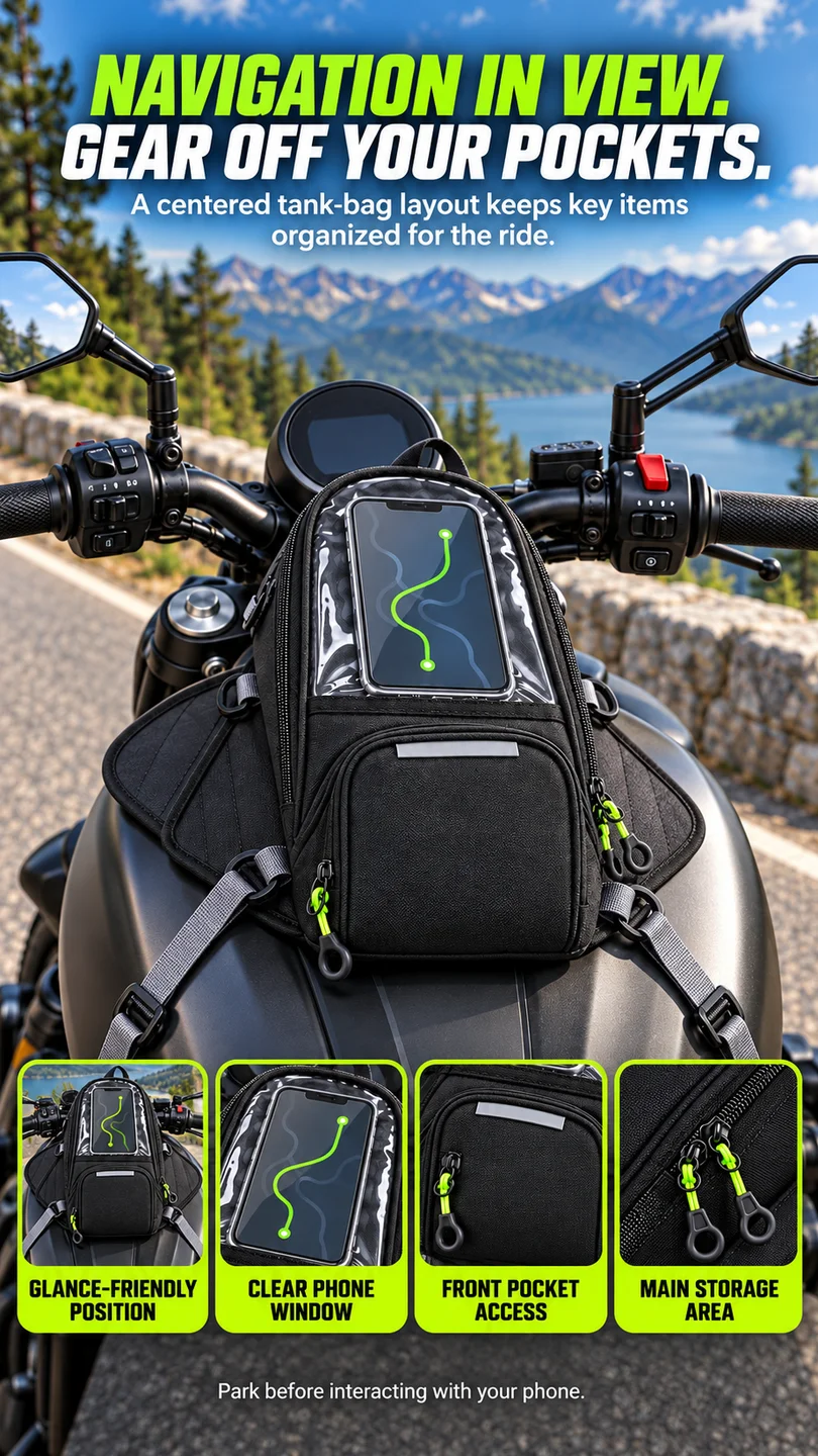 Magnetic navigation tank bag — product detail panel 2