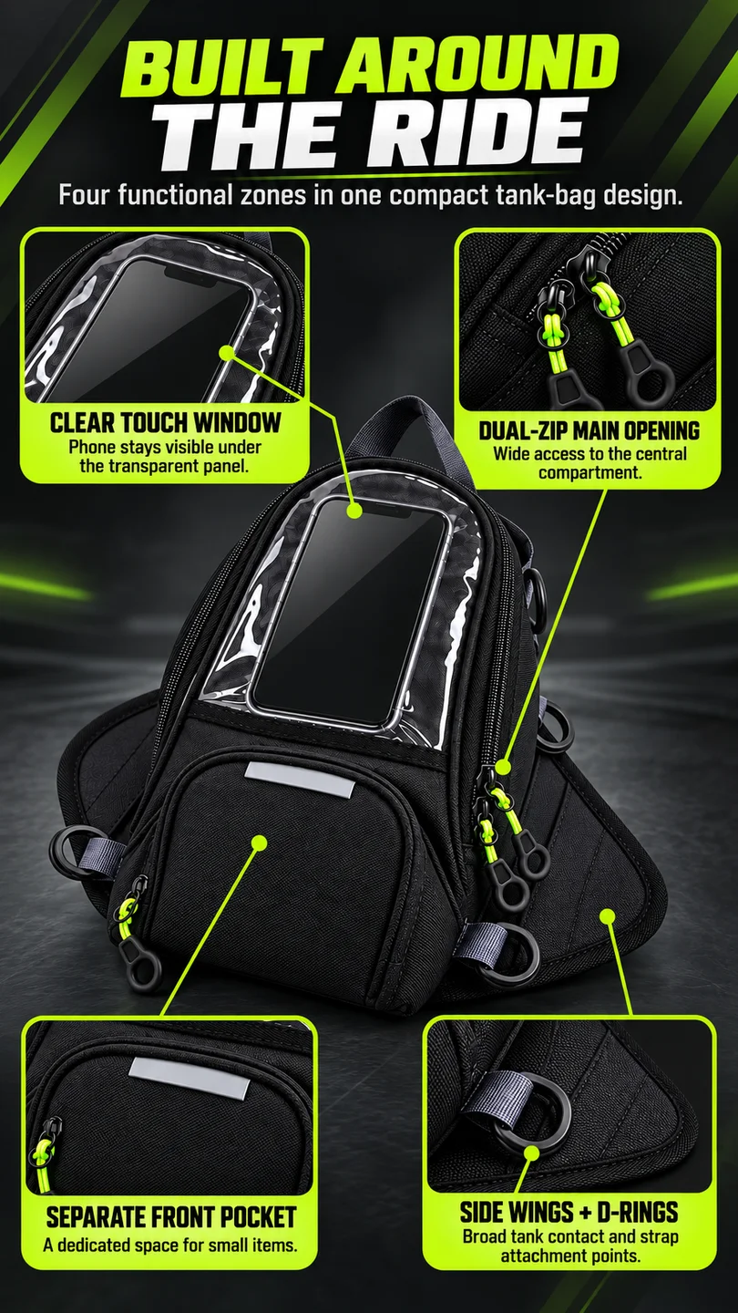 Magnetic navigation tank bag — product detail panel 3