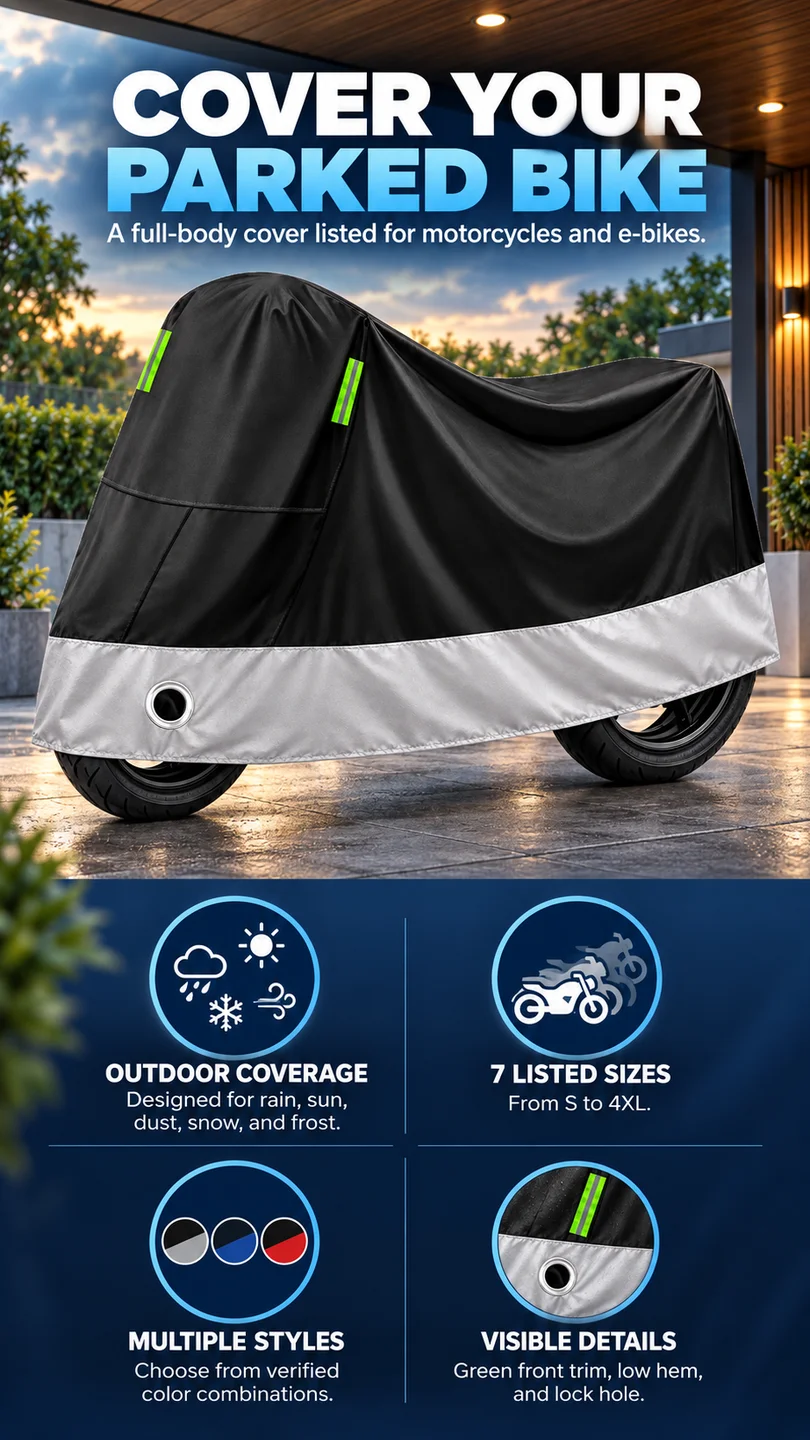 Outdoor motorcycle cover — product detail panel 1