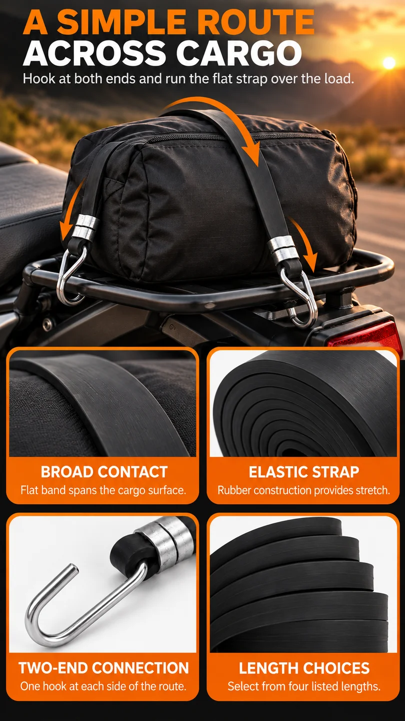 Flat rubber tie-down strap — product detail panel 2