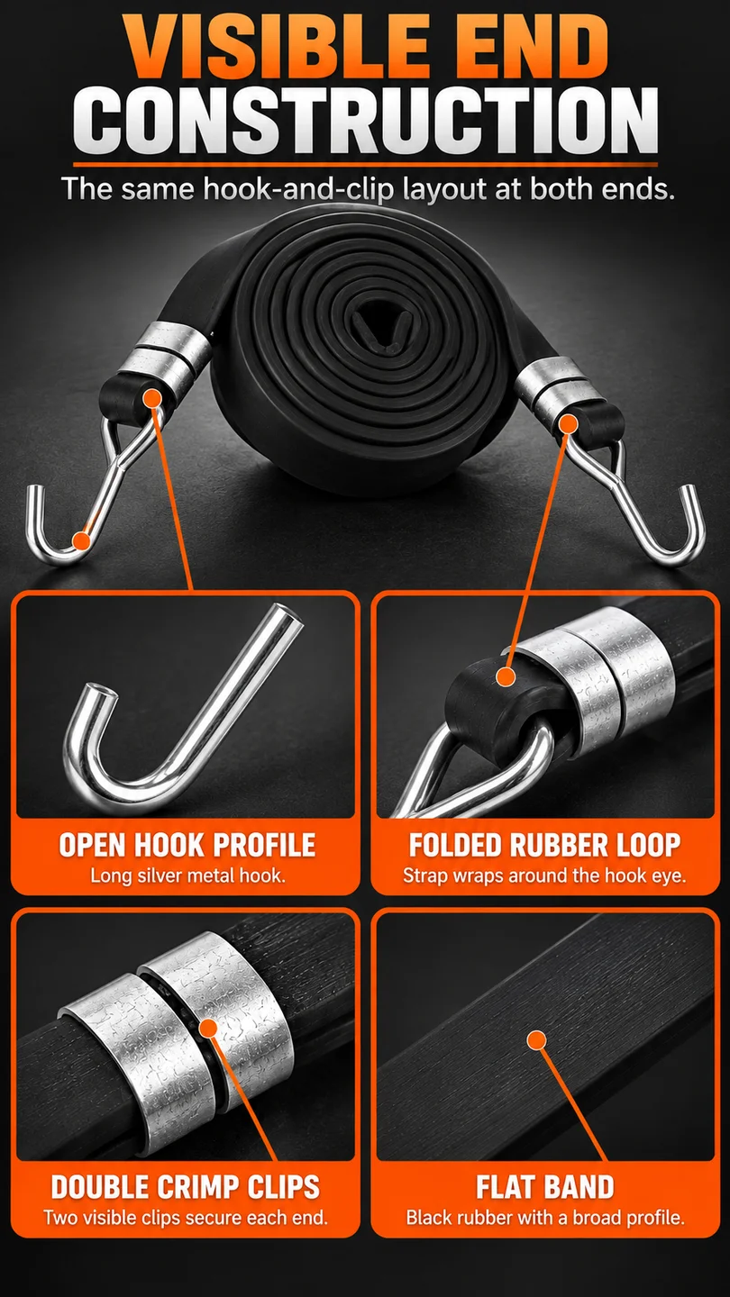 Flat rubber tie-down strap — product detail panel 3