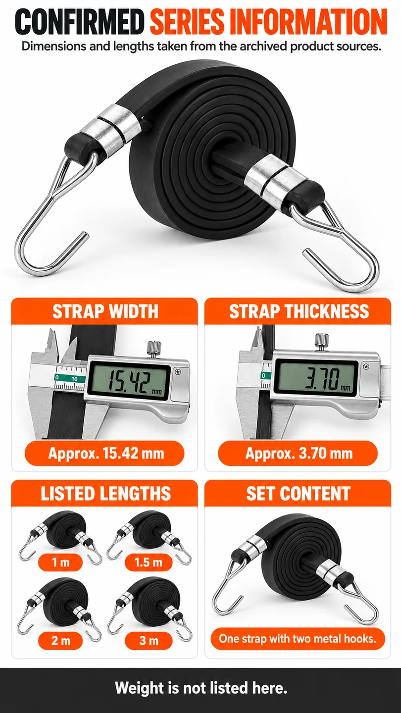Flat rubber tie-down strap — product detail panel 4