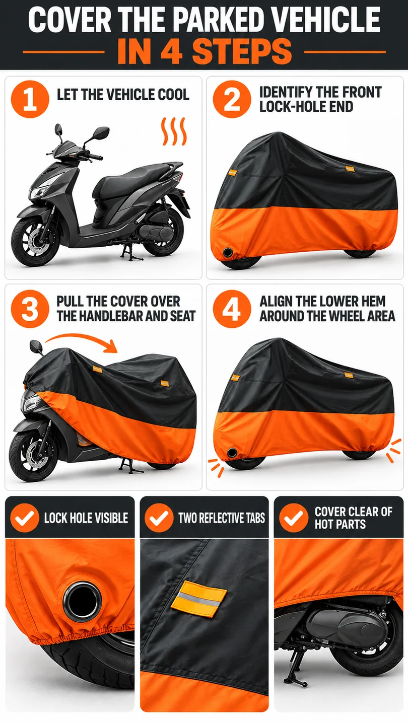 Multi-fabric motorcycle cover — product detail panel 5