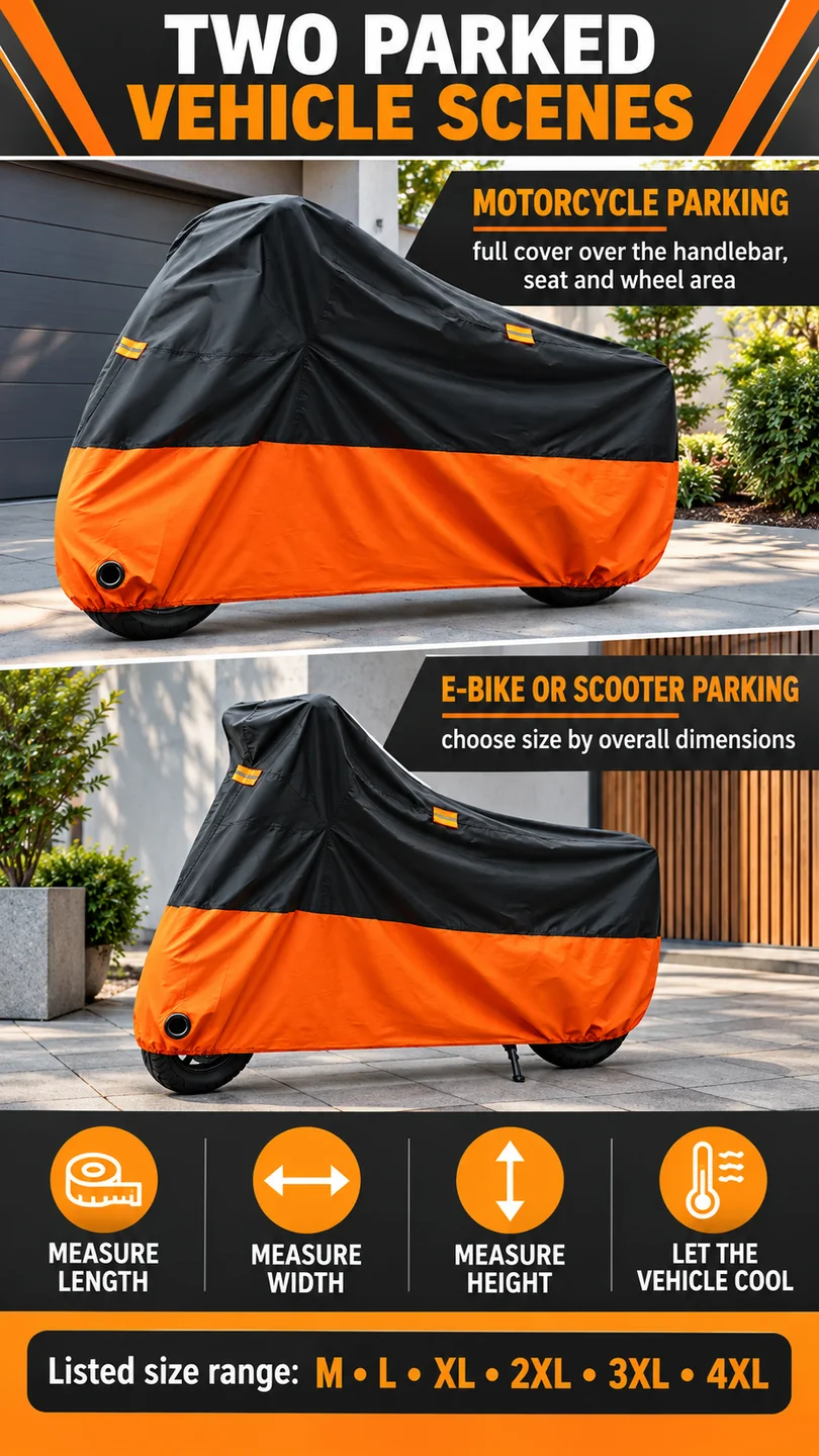 Multi-fabric motorcycle cover — product detail panel 6