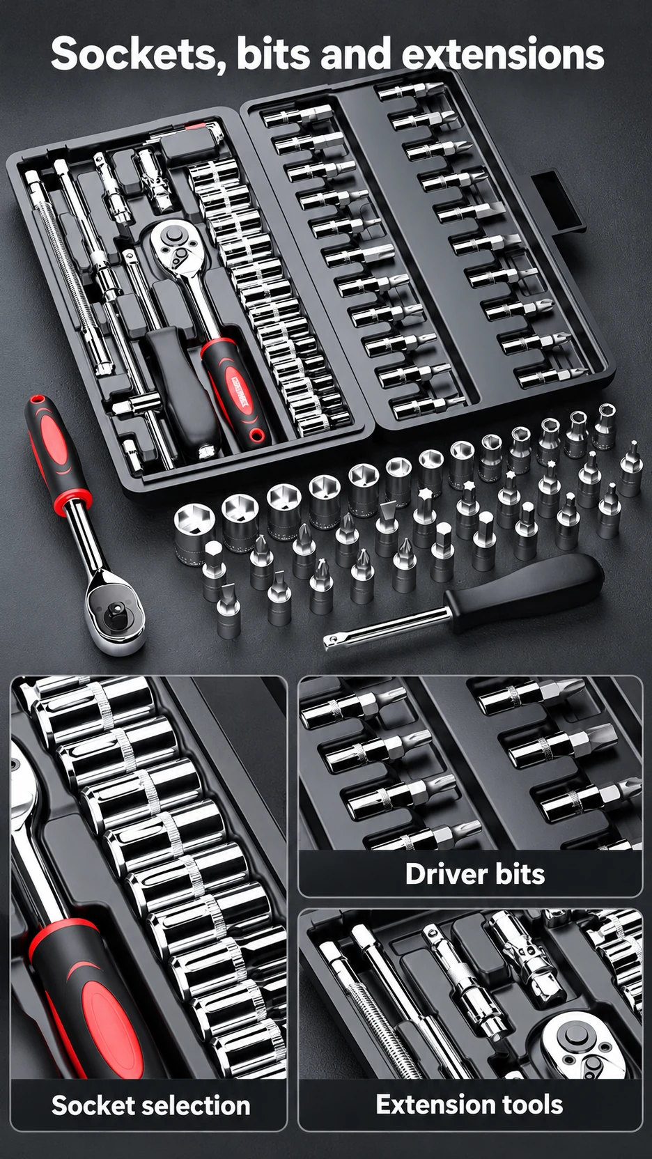 Socket & ratchet tool assortments — product detail panel 2