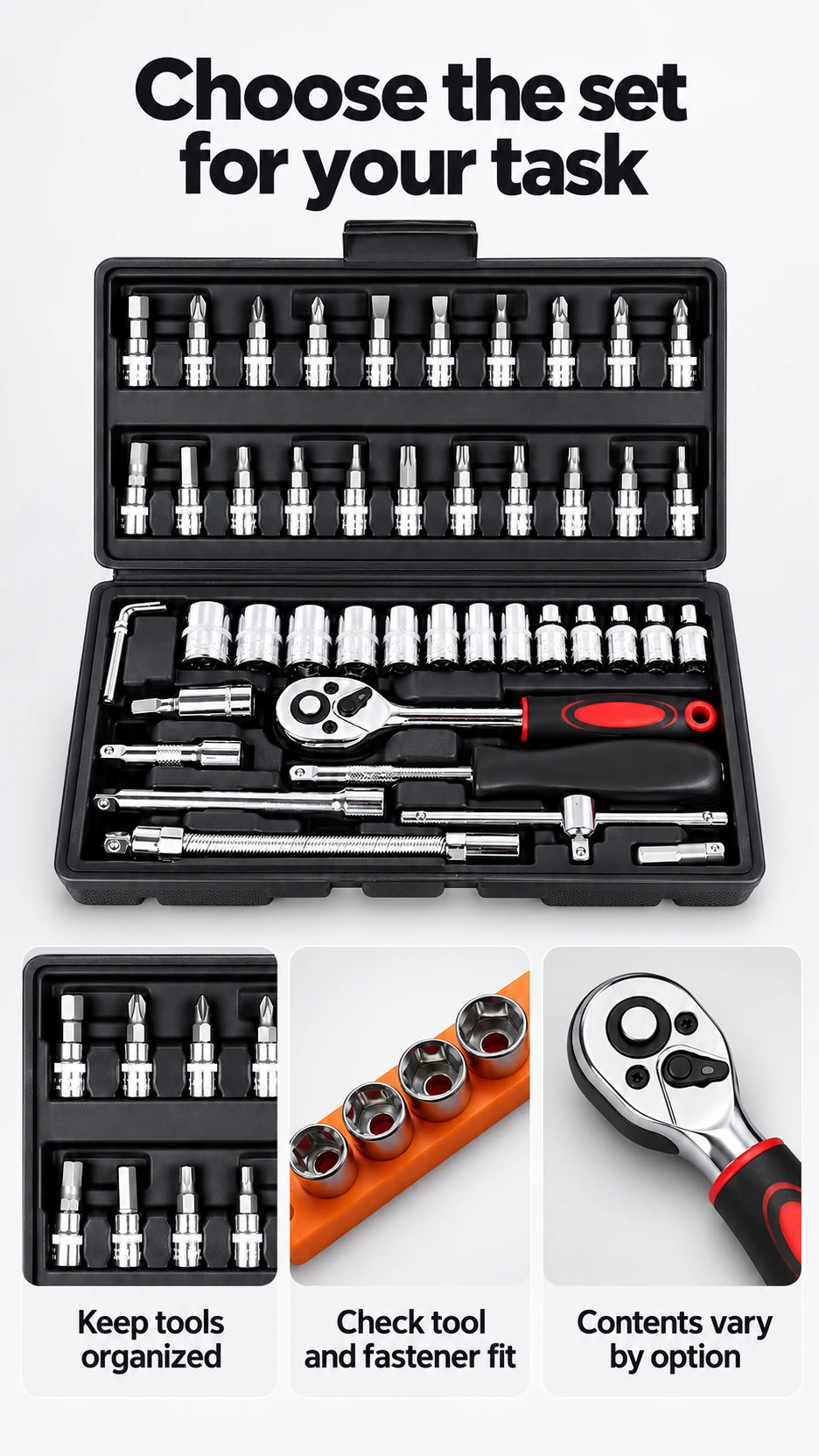 Socket & ratchet tool assortments — product detail panel 8