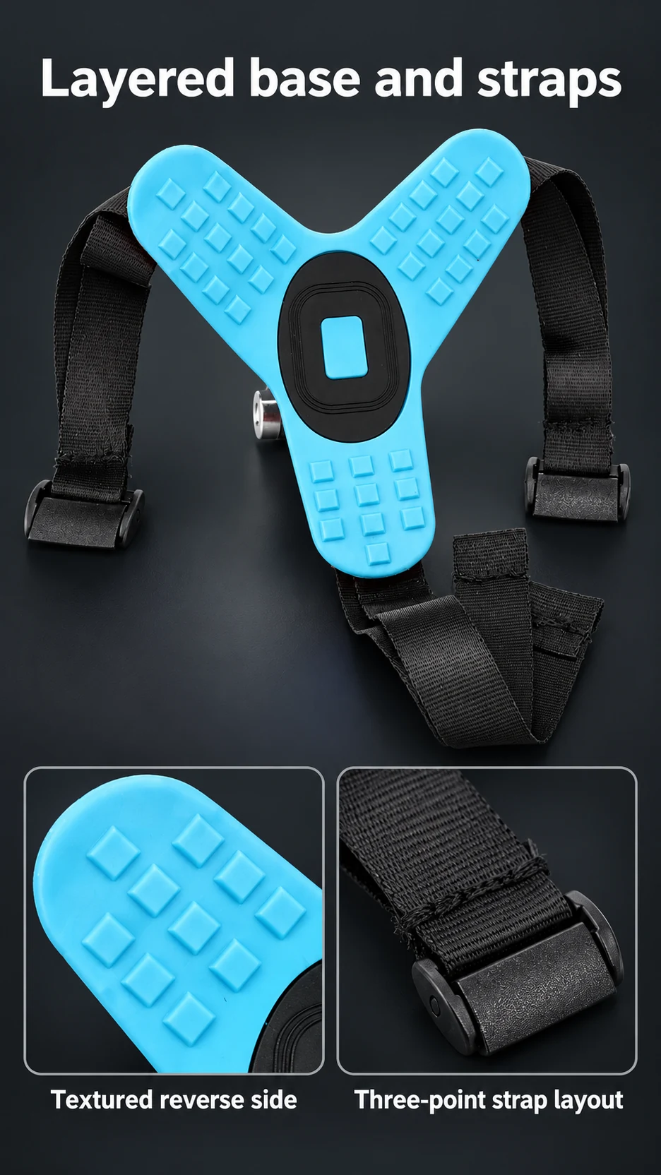 Strap-on helmet camera mount — product detail panel 2