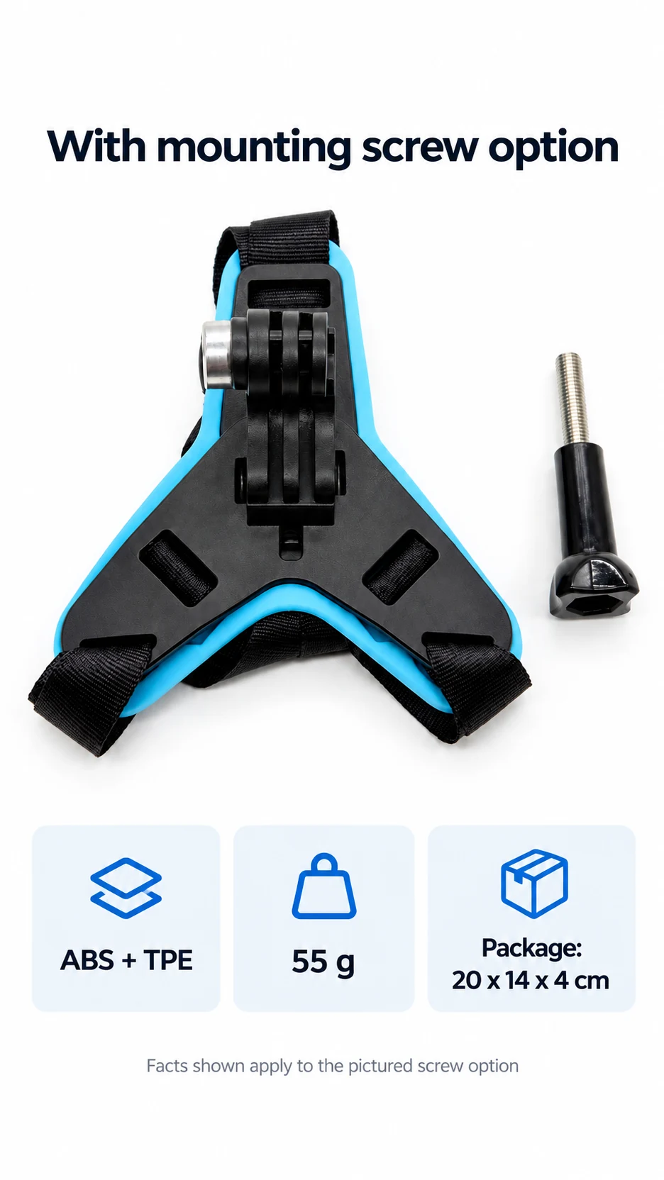 Strap-on helmet camera mount — product detail panel 4