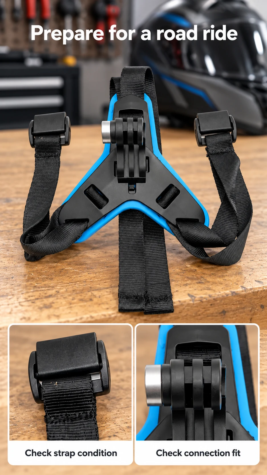 Strap-on helmet camera mount — product detail panel 6