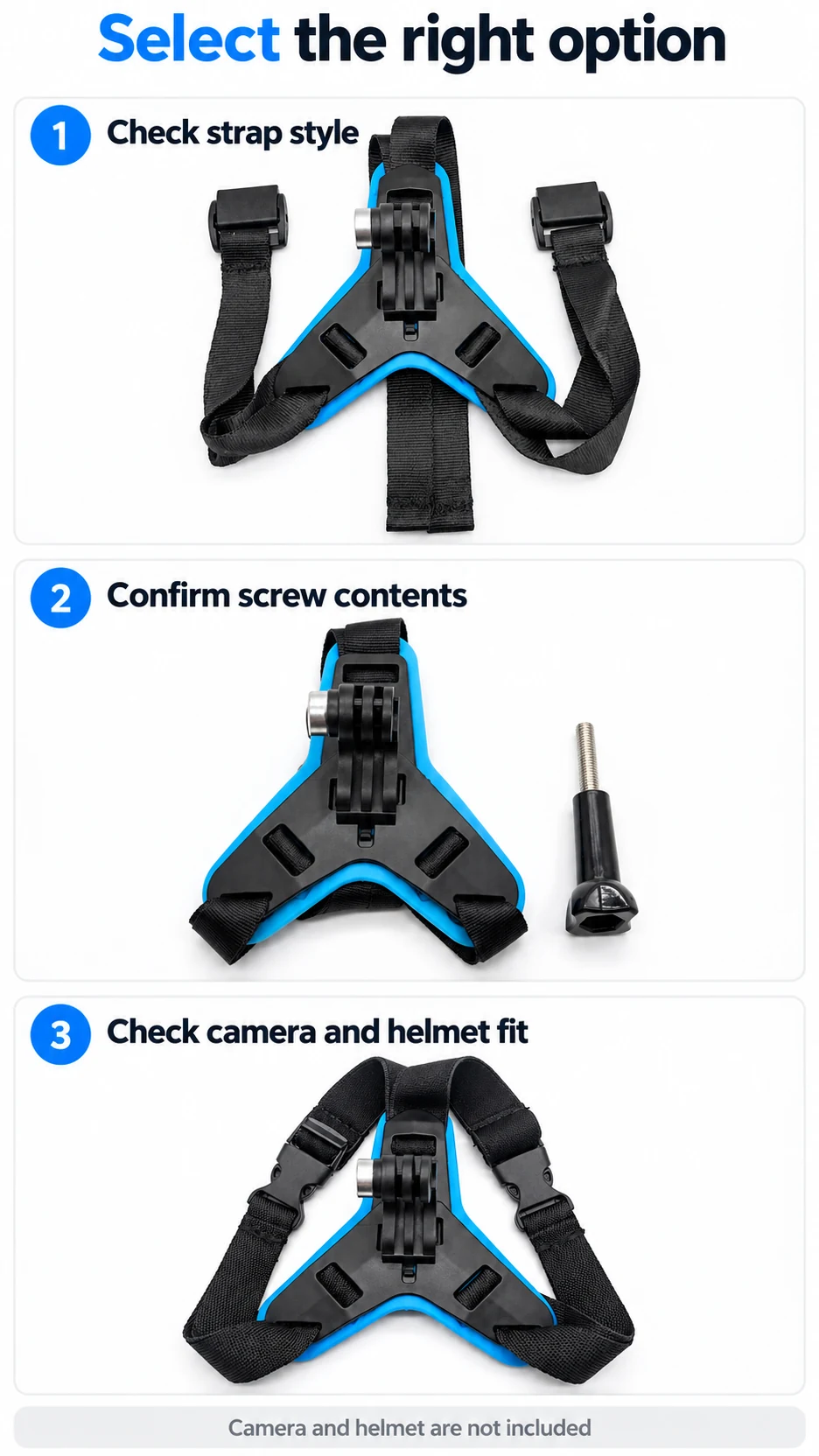 Strap-on helmet camera mount — product detail panel 8
