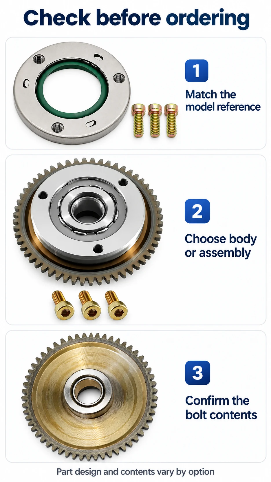 Starter clutches, bodies & gears — product detail panel 8
