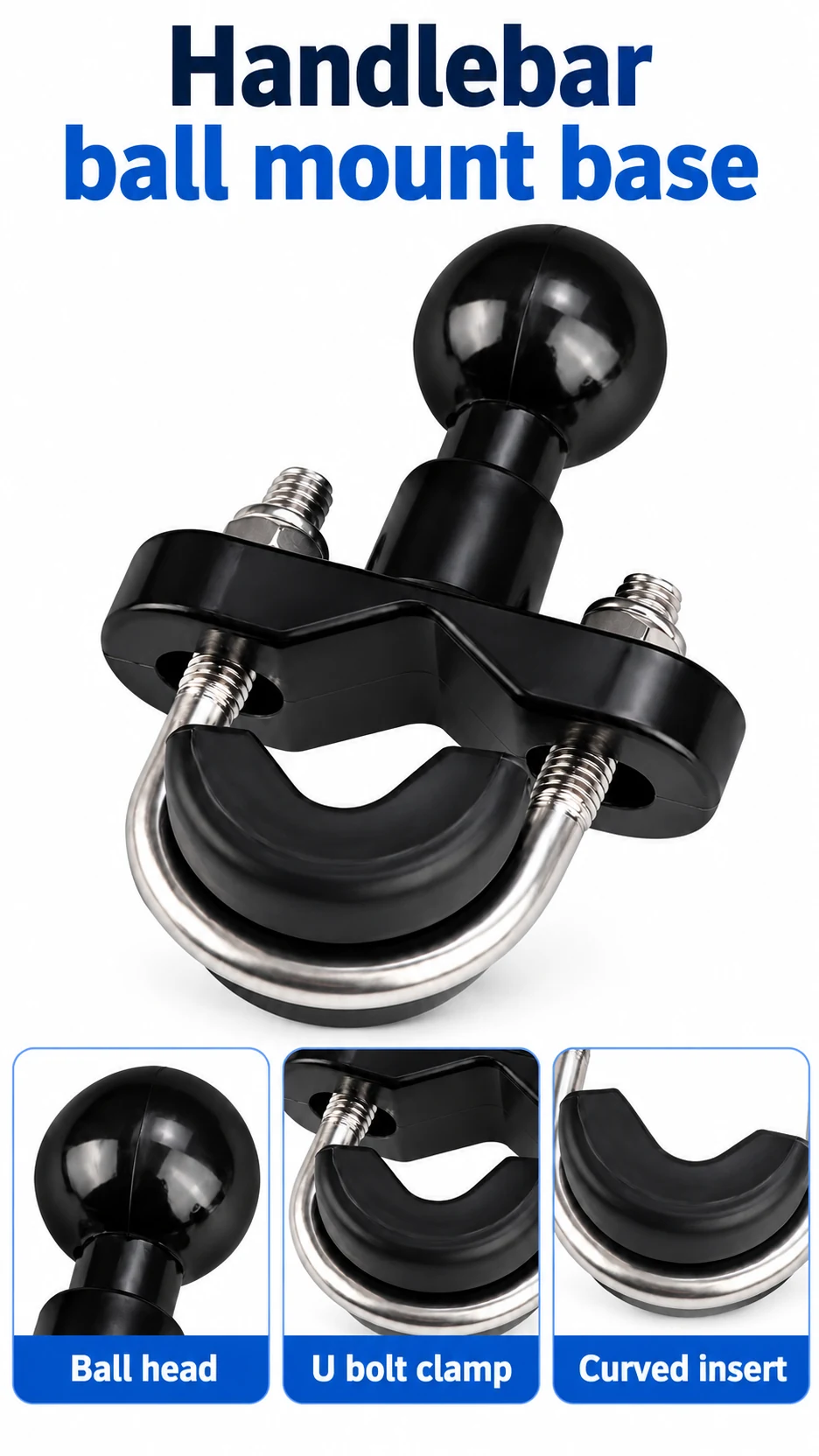U-bolt handlebar ball-mount base — product detail panel 1