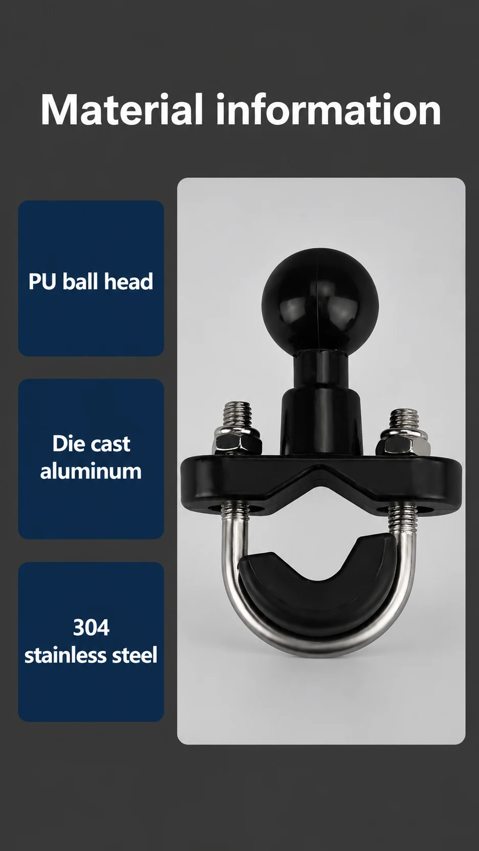 U-bolt handlebar ball-mount base — product detail panel 2