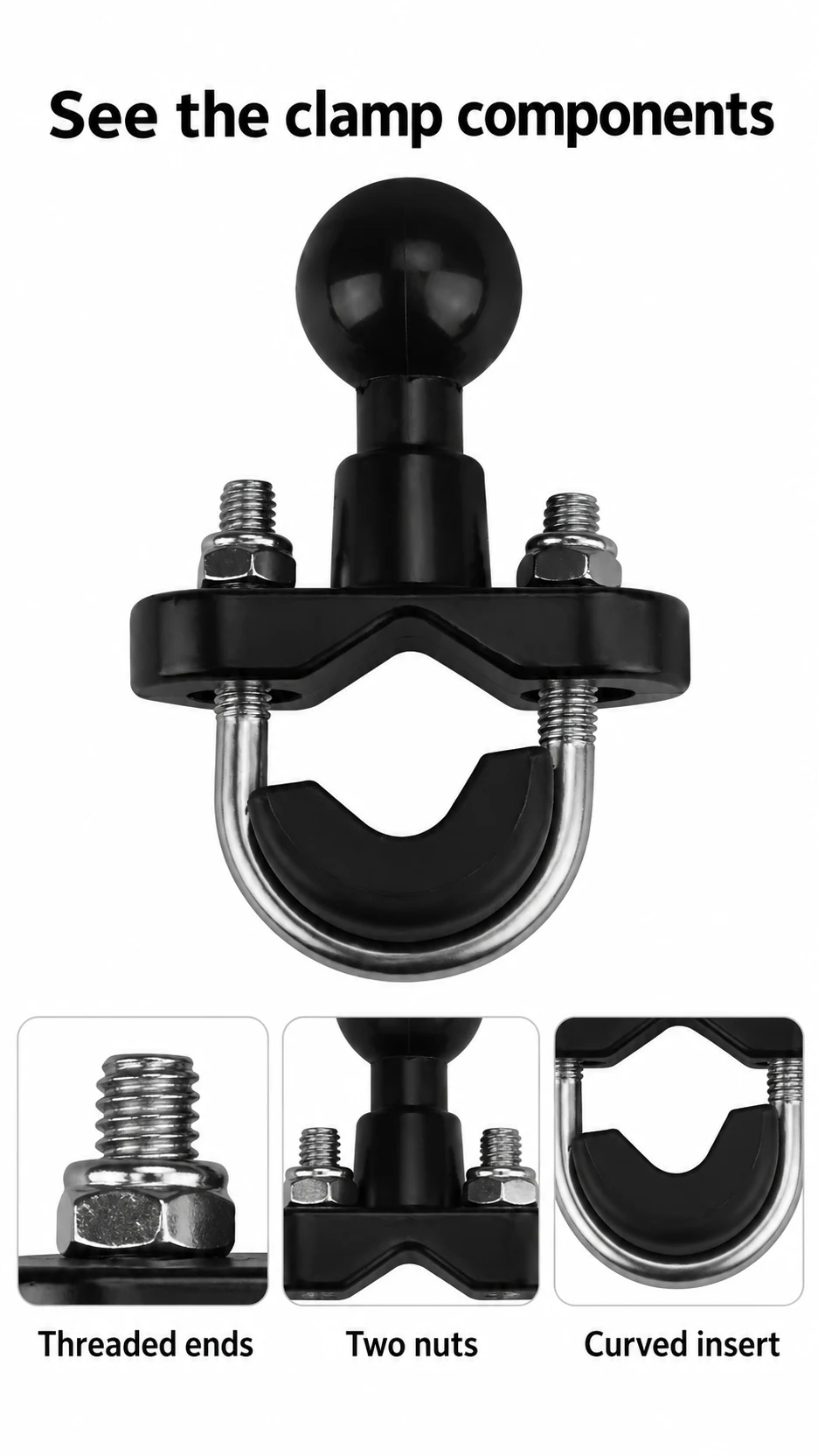 U-bolt handlebar ball-mount base — product detail panel 3