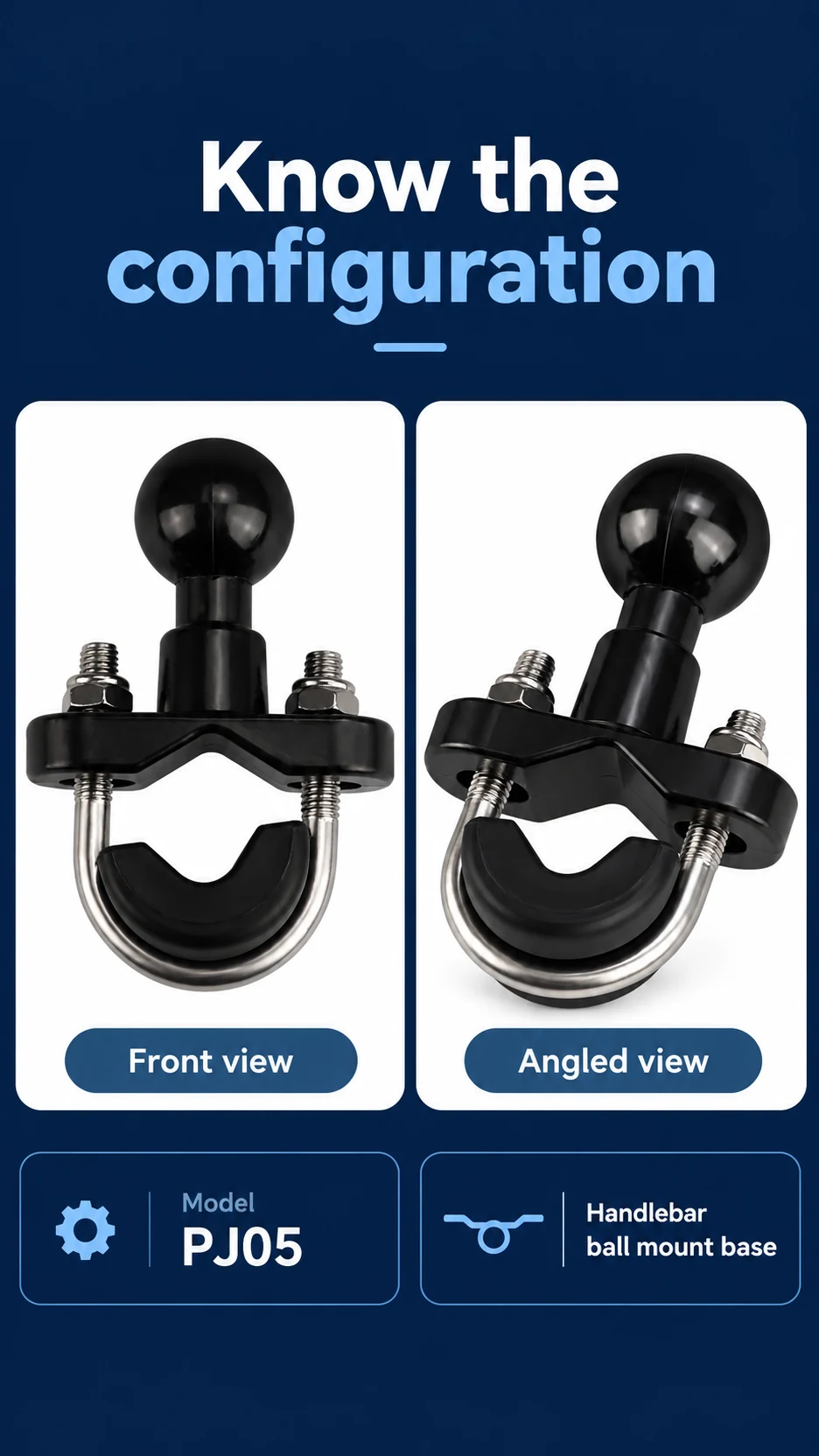 U-bolt handlebar ball-mount base — product detail panel 5