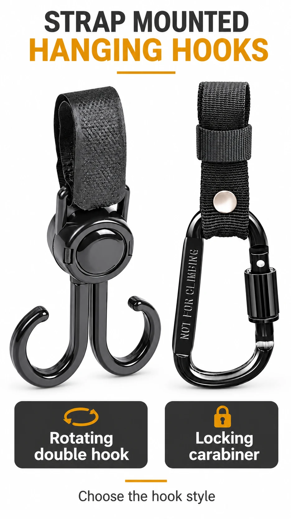Rotating hooks & locking hangers — product detail panel 1