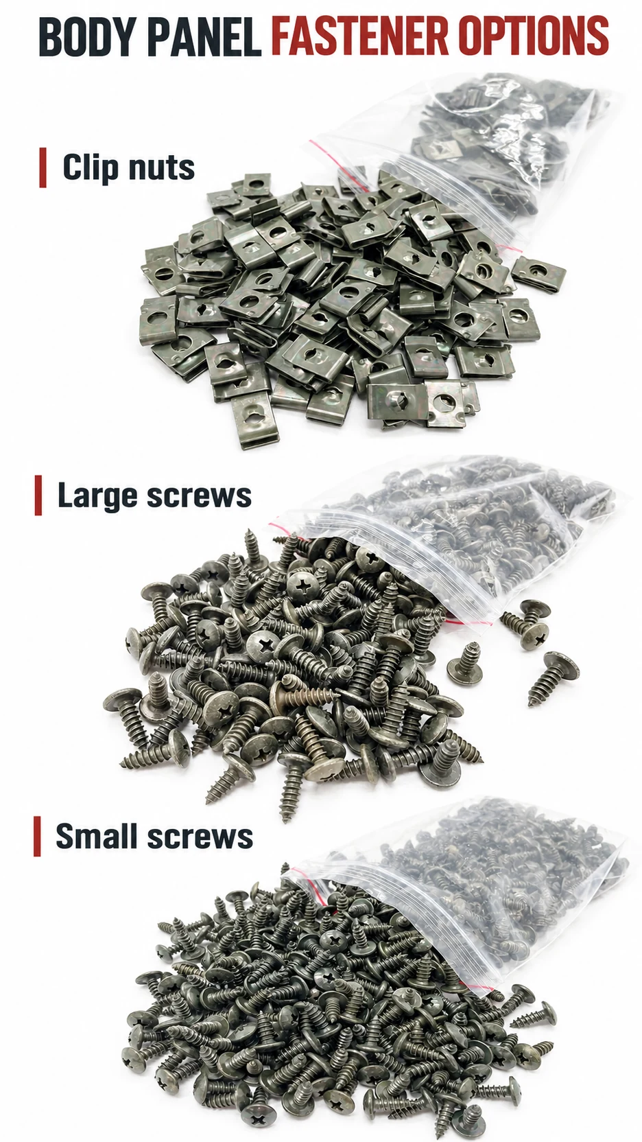 Self-tapping screws & U-clip nuts — product detail panel 1