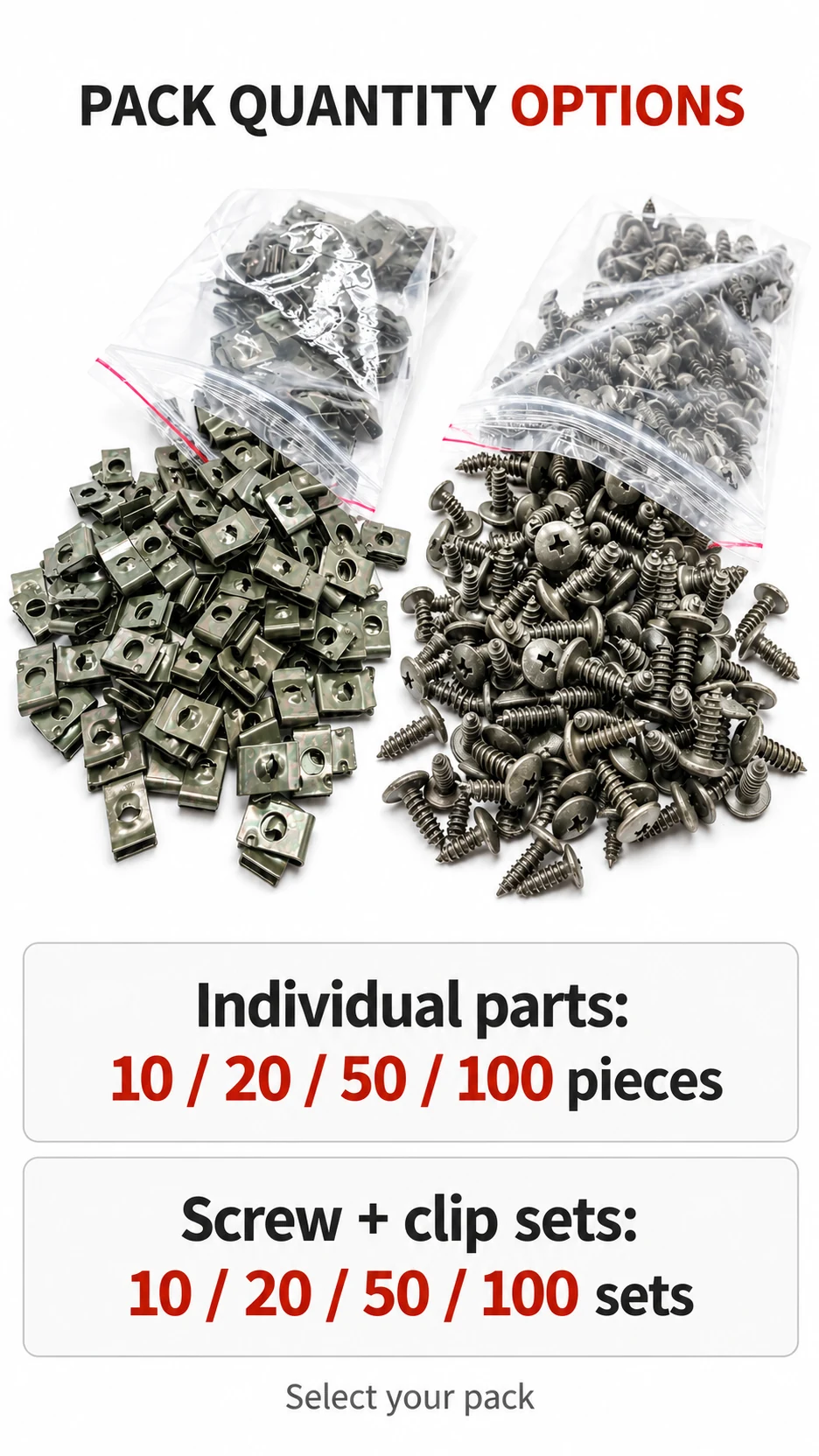 Self-tapping screws & U-clip nuts — product detail panel 4