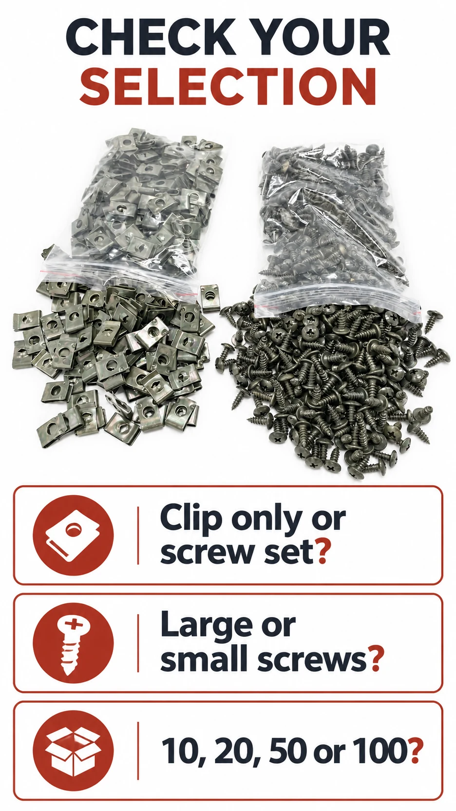 Self-tapping screws & U-clip nuts — product detail panel 8